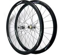 Rueda Delantera y Trasera 700C de Pared Doble para Bicicleta de Carretera de Carreras, Juego de Ruedas de 40 mm de Profundidad, Freno de Disco, Piñón Libre de 7/8/9/10/11/12 Velocidades