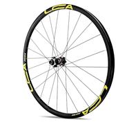 Rueda Delantera Y Trasera De Bicicleta 700C Rueda De Carretera Frenos De Disco Llanta De Aleación De Aluminio Buje con Eje Pasante 15×100/12×142mm Cassette 7-12 Velocidades(Black-Gold,Front)