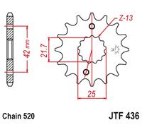 Rueda dentada para cadena JTF436,15 JT SPROCKETS
