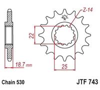 JTSPROCKETS JTF743.15 Piñón para cadena