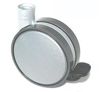 Rueda doble de zamak Ø 80 con goma y freno OgTM Disky 2