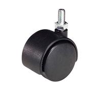 Rueda Domestica Nylon Negro Espiga M8x40 mm.