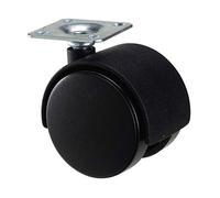 Rueda Domestica Nylon Negro Placa 50 mm.