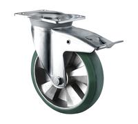 Rueda elástica de PU verde Ø x anchura de rueda 125 x 50 mm, a partir de 2 unid.