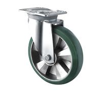 Rueda elástica de PU verde Ø x anchura de rueda 200 x 50 mm, a partir de 2 unid.
