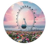 Rueda Ferris Adultos para Niños Rompecabezas De 1000 Piezas Redondo Iglesia Building Scenery Church Park Circular Puzzle Niños para Aliviar El Estrés Kinder Können Es Nicht Machen (67.5x67.5cm)