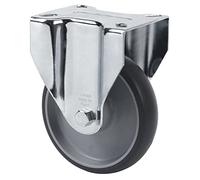 Rueda Fija Alta Carga, RUEDAS ALEX - ZV PGZ, Fijación de Placa, Aro de Goma inyectada, Ø 125 mm