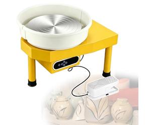 Rueda for Hacer cerámica con Panel LCD, máquina de moldeo de cerámica eléctrica de 350 W, Herramienta de artesanía de Arcilla con Plato Giratorio de aleación de Aluminio de 10 Pulgadas