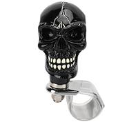 Rueda Giratoria con Forma de Calavera, Perilla Giratoria Suicida del Volante, Perilla de Volante con Forma de Calavera, Pomo de Giro de Resina de 3cm de Diámetro, Refuerzo Giratorio para(Negro)