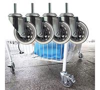 Rueda giratoria con vástago roscado M8/M10/M12, ruedas giratorias para muebles de servicio pesado de 75 mm, rueda giratoria de caucho para carros, uso industrial y muebles móviles, hasta 200