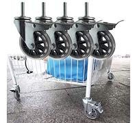 Rueda giratoria con vástago roscado M8/M10/M12, ruedas giratorias para muebles de servicio pesado de 75 mm, rueda giratoria de caucho para carros, uso industrial y muebles móviles, hasta 200