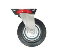 Rueda giratoria de 5 pulgadas con ruedas de goma de 125 mm en placa negra