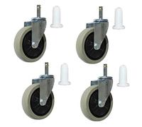 Rueda giratoria de goma,Ruedas giratorias de alta resistencia,Rueda giratoria de goma para carros de comedor,Rueda para muebles con vástago giratorio,con émbolo de inserción M11x35 mm,Juego