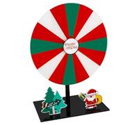 Rueda giratoria de premios con Soporte, 16 Ranuras, Escritura y borrado, acrílico, Ideal como Recuerdo de Fiesta navideña con Papá Noel y árbol, para el hogar la Tienda, 7.8 Pulgadas