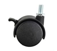 Rueda giratoria de rosca M8 de 40 mm, rodillo de plástico de doble rueda resistente para silla de oficina, muebles y carrito