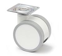 RUEDA GIRATORIA DUNCAN Ø75 H96 PLÁSTICO BLANCO SIN FRENO