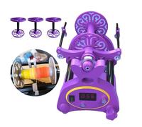 Rueda giratoria eléctrica con pantalla LCD, 12 V, 800 RPM, hacia adelante y hacia atrás para girar lana, algodón, manualidades