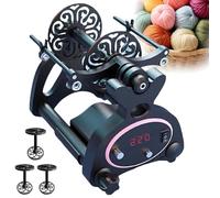 Rueda giratoria eléctrica, hiladora de lana, máquina automática de bobinado de hilo para tejer hilo/mezclar, con 3 carretes y pedal, color morado digital negro digital