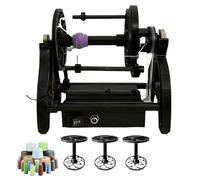 Rueda giratoria eléctrica, máquina giratoria automática de hilo de 12 V con capacidad de 4 oz y velocidad de 800 RPM, bobinadora de lana hacia adelante/atrás para tejer, tejer(Black)
