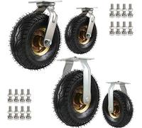 Rueda giratoria Industrial de Alta Resistencia de 6/8/10 Pulgadas, Rueda de Goma con rodamientos de Bolas, Rueda neumática rellena de Aire, para carretillas de Mano, carretillas de