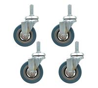 Rueda Giratoria Industrial Resistente Ruedas giratorias de oficina de 7,6 cm y 75 mm para trabajo pesado, para mover muebles, de goma, con vástago roscado de 30 mm de alto. Ruedas de repuest
