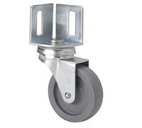 Rueda Giratoria para Mobiliario Auxiliar, RUEDAS ALEX, B BP, Fijación de Esquinero, Aro de Polipropileno gris, Ø 40 mm