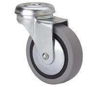Rueda Giratoria para Mobiliario Auxiliar, RUEDAS ALEX, B PGI, Fijación de Agujero, Aro de Goma, Ø 60 mm