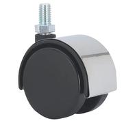 Rueda Giratoria para Silla de Oficina, RUEDAS ALEX, DK Cromado, Fijación de Espiga Roscada, Poliamida, Ø 50 mm