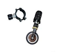 Rueda giratoria plegable para bicicletas con tubo de 28,6 mm de diámetro interior que garantiza una fijación segura y movilidad (rueda y soporte)