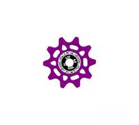 Rueda guía de bicicleta para montaje de desviador en bicicletas de montaña y carretera, material de aleación de aluminio, 10T, 12T, 14T, 16T, diseño optimizado de patrón de dientes (10T-púrpura)