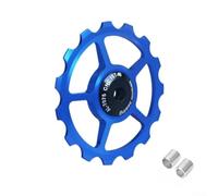 Rueda guía de desviador trasero con rodamiento de cerámica y material de aleación de aluminio para bicicleta de carretera y bicicleta de montaña tamaños 11T a 17T (azul 15T)