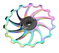 Rueda guía de desviador trasero de alta calidad con rodamiento de porcelana mecanizado CNC para rendimiento de bicicleta de carretera de 8/9/10/11 velocidades (13T colorido)