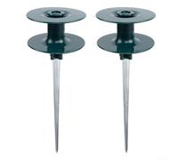 Rueda guía de tubería de agua equipada con clavos de tierra para organización de mangueras de jardín, reduce los enredos y mejora la comodidad de riego (2 piezas)
