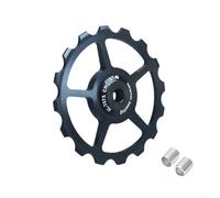 Rueda guía ligera 1117T con rodamientos de cerámica para desviador trasero, compatible con bicicletas de carretera y montaña, diseño de dientes de aleación de aluminio (Black16T)