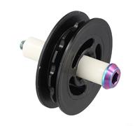 Rueda guía tensora de cadena de nailon con perno TC4 y funda de porcelana diseñada para bicicletas Brompton con 10 mm de diámetro y rosca M5 P0 8 (rueda+perno+manga)