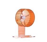 Rueda Hamster Jaula Transparente del Ejercicio Que ejercita al Animal doméstico 17cm Corre con el Soporte silencioso para Mascotas(Orange-with Stand)