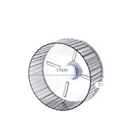 Rueda Hamster Jaula Transparente del Ejercicio Que ejercita al Animal doméstico 17cm Corre con el Soporte silencioso para Mascotas(Grey)