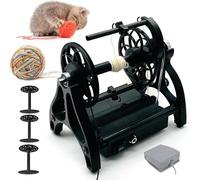Rueda Hilar Eléctrica 800rpm Con Devanadora Automática Pedal Control 3 Bobinas Control De Velocidad Continuo Para Pelo Perro Pelo De Gato Lana Capacidad 120g Hilado Hacia Delante Hacia Atrás(Black)