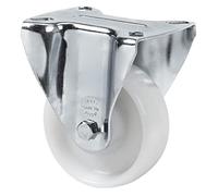 Rueda Industrial Alta Carga Giratoria, RUEDAS ALEX - TV TN, Fijación de Placa Fija, Cojinete Liso, Aro de Nylon, Ø 80 mm