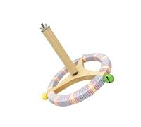 Rueda interactiva de ejercicio para pájaros con perca giratoria de madera, juguete masticable para loros, cacatúas, jaula, accesorios de enriquecimiento, juguete giratorio interactivo para loros