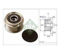Polea del alternador 535 0060 10 INA para VW SEAT SKODA