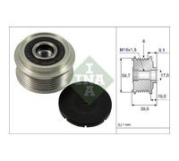 INA 535 0065 10 Polea libre del alternador Compatible con OPEL Corsa D Hatchback S07 Zafira B A05 Astra H Caravan A04 Meriva B Monospace S10 Corsa C Hatchback X01