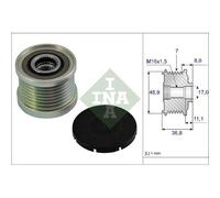INA 535 0081 10 Rueda libre de alternador Compatible con OPEL Vivaro A Combi X83 Vivaro A Furgón X83 Movano A Furgoneta X70 Vivaro A Caja/Chasis X83 Movano A Bus X70 Movano A Caja/Chasis X70