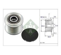 Rueda Libre Alternador Schaeffler Ina 535 0083 10 para Audi Porsche Seat Skoda