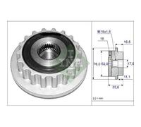 Rueda Libre Alternador Schaeffler Ina 535 0118 10 para Audi Seat Skoda VW