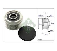 INA 535 0151 10 Rueda libre de alternador Compatible con OPEL Corsa D Hatchback S07 Astra H Caravan A04 Meriva B Monospace S10 Corsa C Hatchback X01 Astra G CC T98 Astra H Hatchback A04