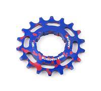 Rueda libre de aleación de aluminio BMX Racing Piñón 16T 18T engranaje de velocidad única piezas de bicicleta accesorios de bicicleta (rojo y azul 18T)