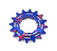 Rueda libre de aleación de aluminio BMX Racing Piñón 16T 18T engranaje de velocidad única piezas de bicicleta accesorios de bicicleta (rojo y azul 16T)