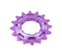 Rueda libre de aleación de aluminio BMX Racing Piñón 16T 18T engranaje de velocidad única piezas de bicicleta accesorios de bicicleta (púrpura 16T)