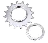 Rueda Libre de Bicicleta de Una Sola Velocidad, Piñón de Bicicleta de Acero Tipo Roscado Piezas de Repuesto de Rueda Libre con Anillo de Bloqueo para Bicicleta de Piñón Fijo (16T)